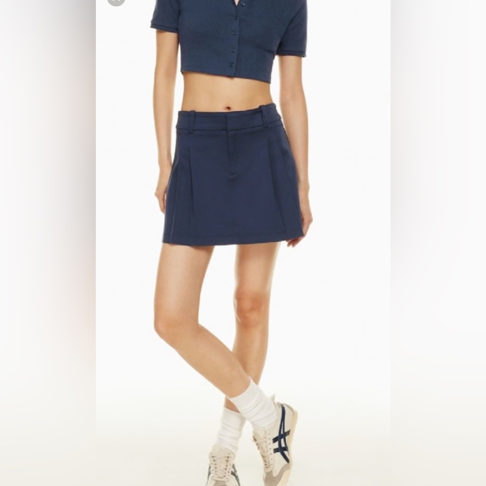 Aritzia Sunday beat Navy Mini Skirt - Pleated A-Line size 12